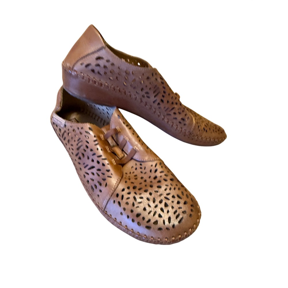 PIKOLINOS P. VALLARTA Women wedge shoes elastic closure Size 39 Brown Leather